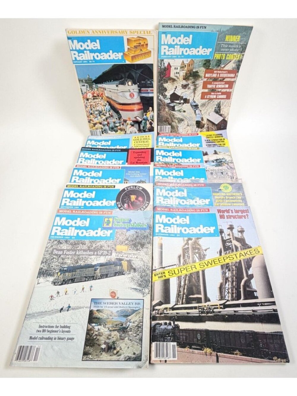 Model Railroader Magazine Lot 1984 Complete Year 12 Issues Trains Railroad